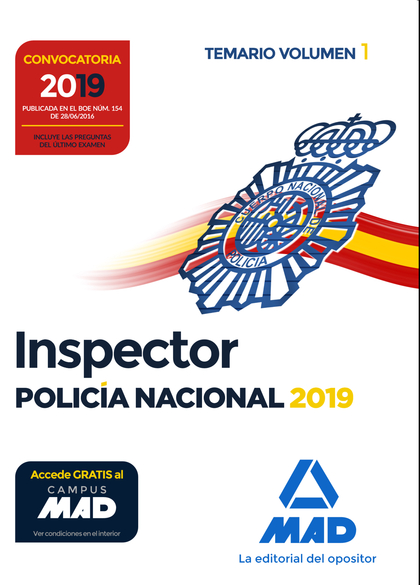 INSPECTOR DE POLICÍA NACIONAL. TEMARIO VOLUMEN 1