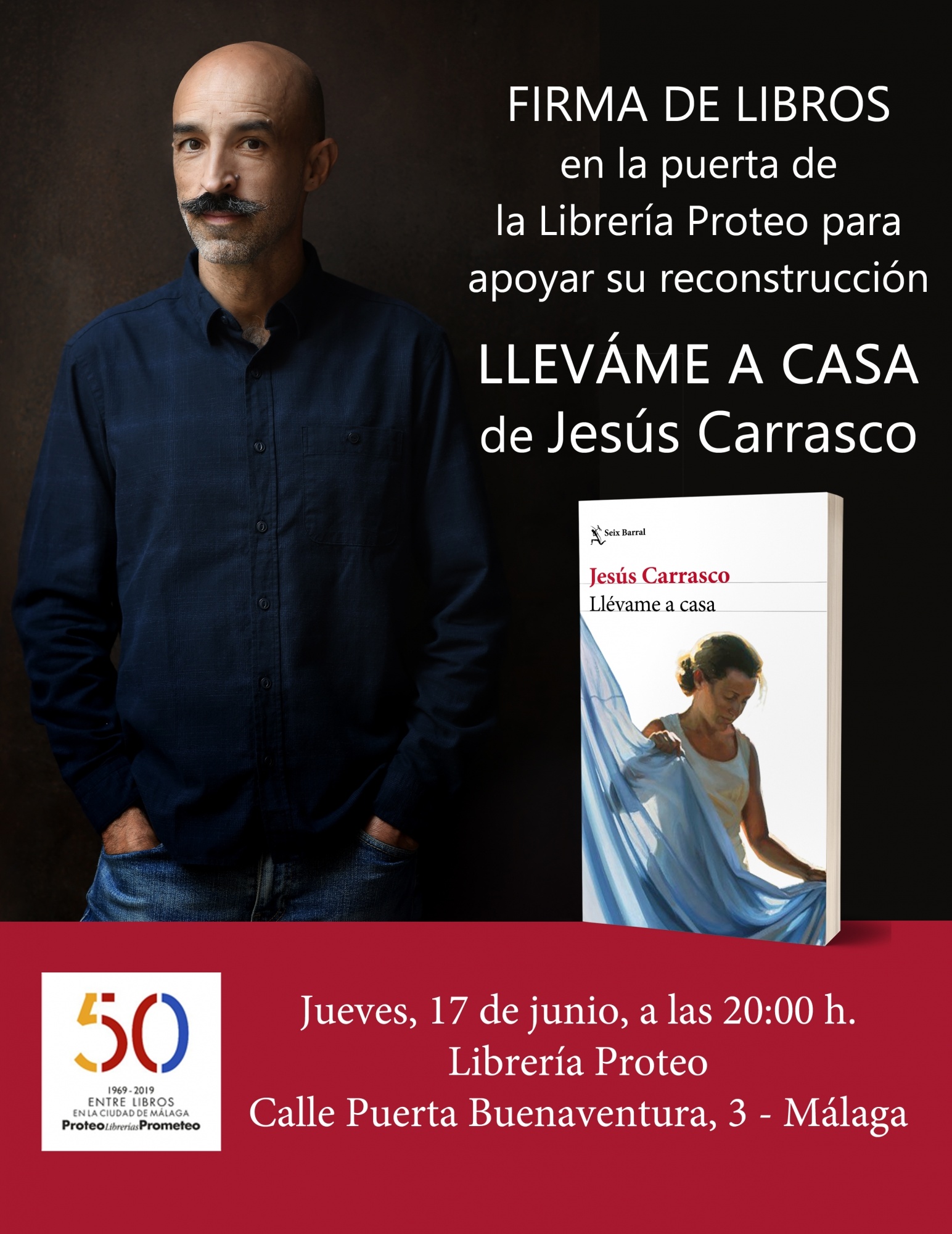 Firma de Jesús Carrasco y su libro 