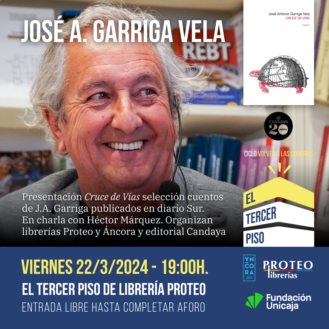Presentación Cruce de Vías selección cuentos de J.A. Garriga publicados en diario Sur. En charla con Héctor Márquez. 