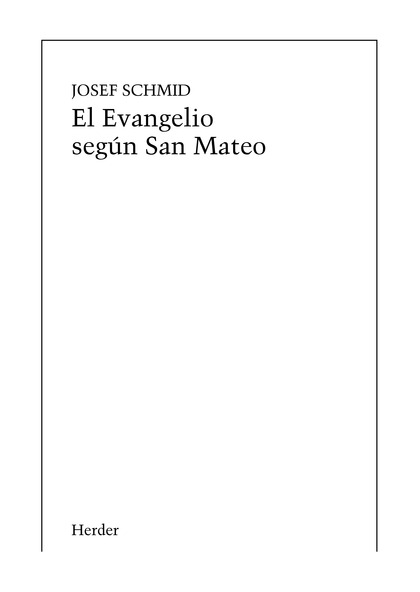 EL EVANGELIO SEGÚN SAN MATEO
