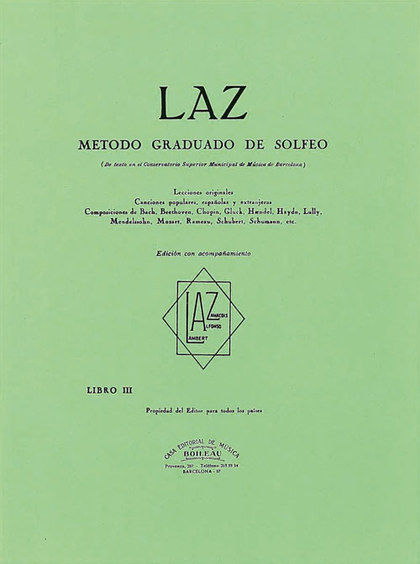 LAZ CON ACOMPAÑAMIENTO - LIBRO III