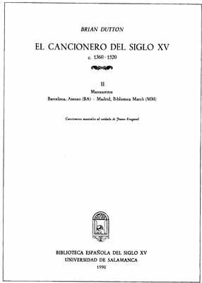 EL CANCIONERO DEL SIGLO XV (C. 1360-1520) TOMO II.