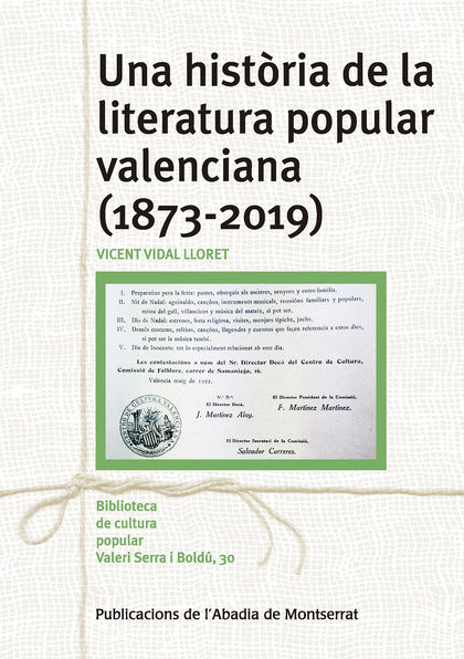 UNA HISTÒRIA DE LA LITERATURA POPULAR VALENCIANA (.