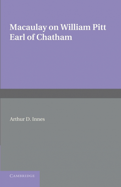 WILLIAM PITT EARL OF CHATHAM