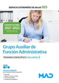 GRUPO AUXILIAR DE FUNCIÓN ADMINISTRATIVA DEL SERVICIO EXTREMEÑO DE SALUD (SES)..