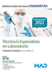 TÉCNICO/A ESPECIALISTA EN LABORATORIO DE OSAKIDETZA-SERVICIO VASCO DE SALUD. TEM