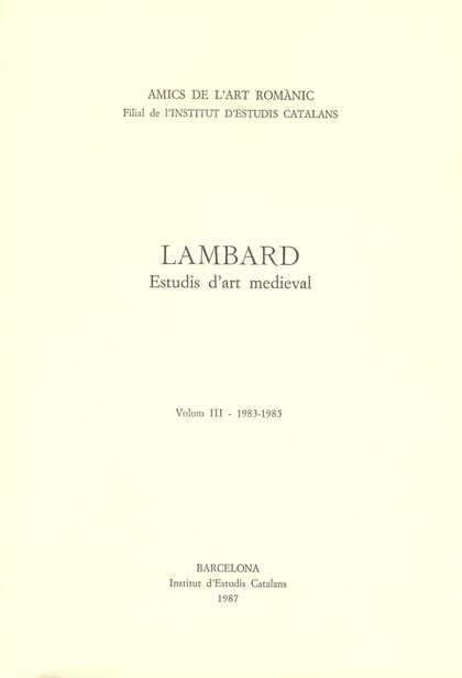 LAMBARD. ESTUDIS D'ART MEDIEVAL. VOLUM 3 (1983-1985)