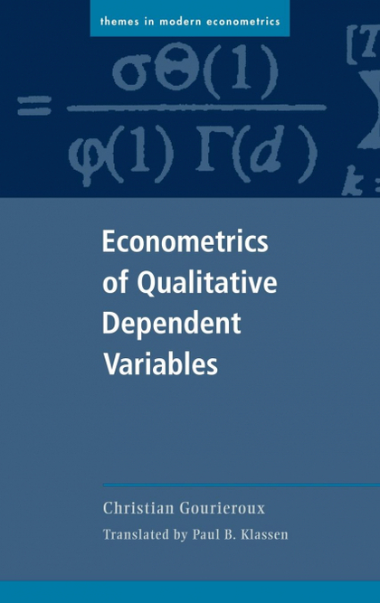 ECONOMETRICS OF QUALITATIVE DEPENDENT VARIABLES