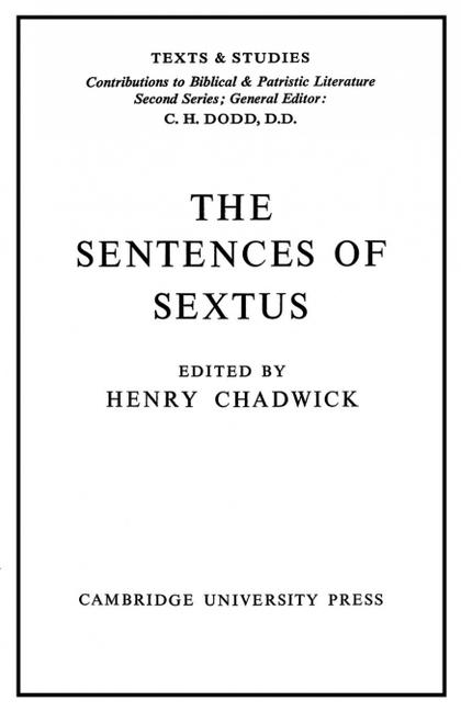 THE SENTENCES OF SEXTUS