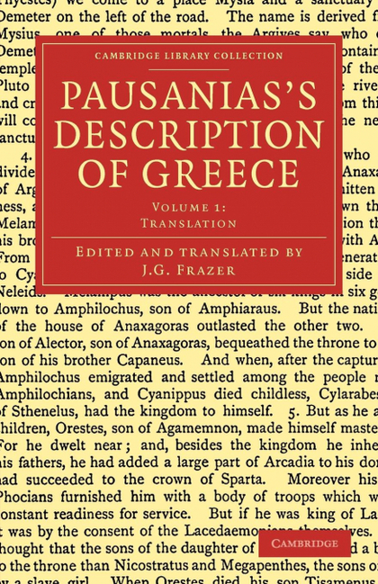 PAUSANIAS'S DESCRIPTION OF GREECE - VOLUME 1