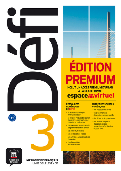 DÉFI 3 PREMIUM LIVRE DE LŽÉLÈVE + CD