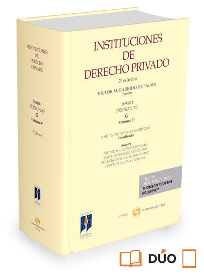 INSTITUCIONES DE DERECHO PRIVADO. TOMO I PERSONAS. VOLUMEN 3º (PAPEL + E-BOOK).