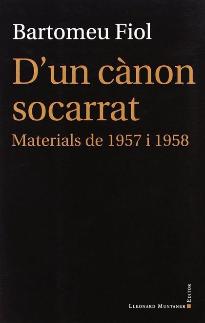 DŽUN CÀNON SOCARRAT : MATERIALS DE 1957 I 1958