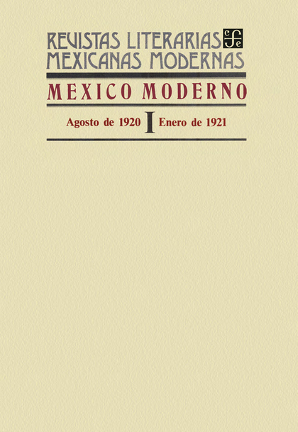 México moderno I, agosto de 1920 ? enero de 1921
