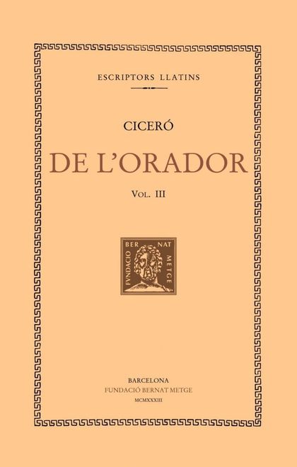 DE L'ORADOR, VOL. III (LLIBRE III)