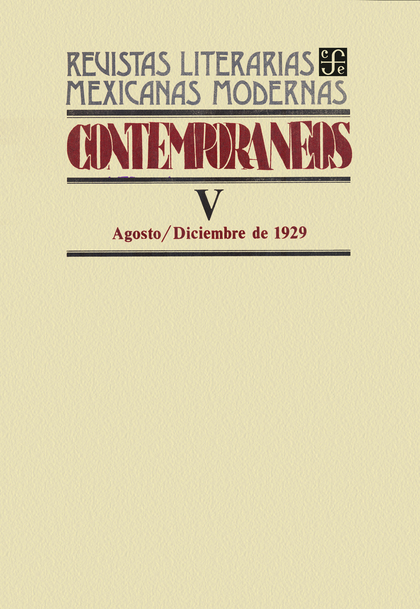 Contemporáneos V, agosto?diciembre de 1929