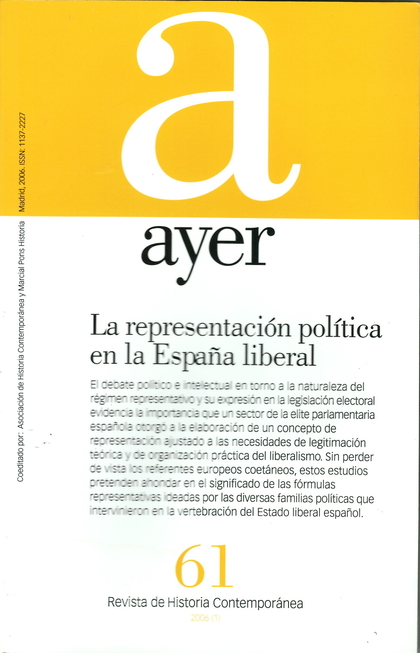 LA REPRESENTACIÓN POLÍTICA EN LA ESPAÑA LIBERAL