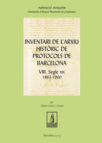 INVENTARI DE L'ARXIU HISTÒRIC DE PROTOCOLS DE BARCELONA VIII
