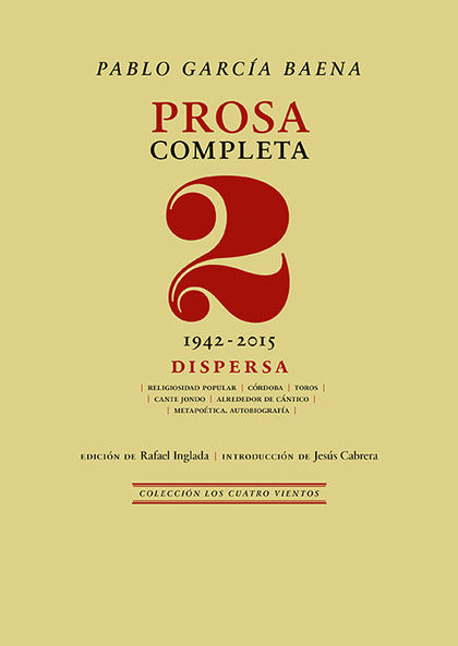 PROSA COMPLETA, 2. DISPERSA. 1942-2015