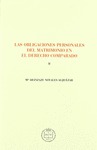 LAS OBLIGACIONES PERSONALES DEL MATRIMONIO EN EL DERECHO COMPARADO. 2 VOLUMENES