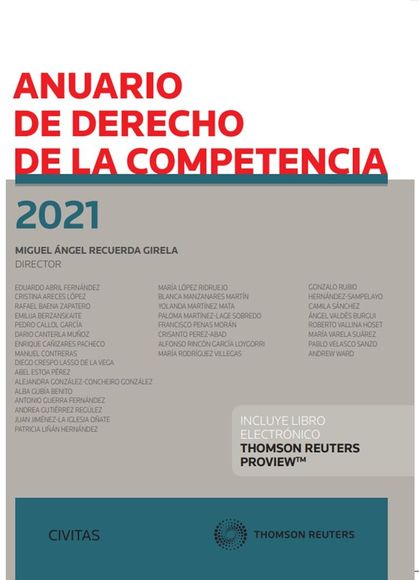 ANUARIO DE DERECHO DE LA COMPETENCIA (2021) (PAPEL + E-BOOK).