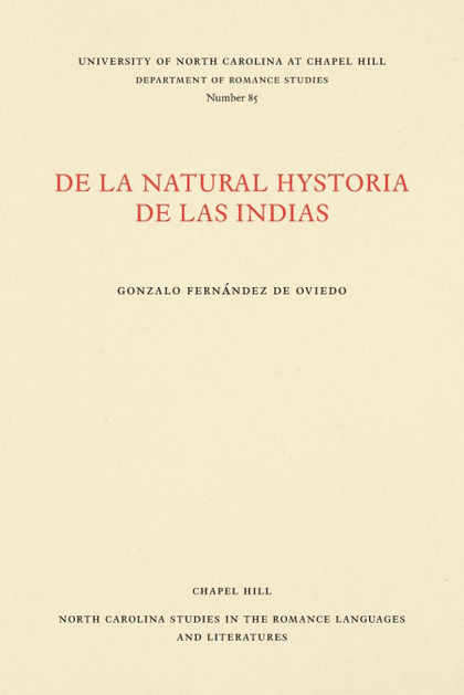 DE LA NATURAL HYSTORIA DE LAS INDIAS