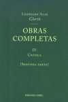 OBRAS COMPLETAS DE CLARÍN IV. CRÍTICA (2º VOL.)