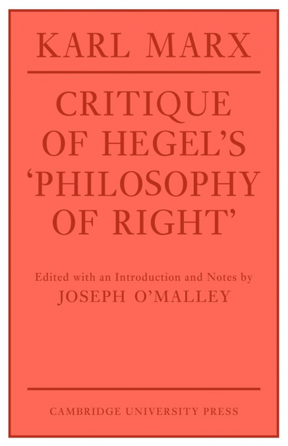 CRITIQUE OF HEGEL'S 'PHILOSOPHY OF RIGHT'