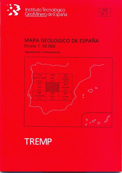 MAPA GEOLÓGICO DE ESPAÑA, ESCALA 1:50.000, N. 252 TREMP