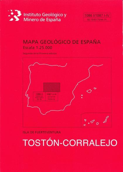 MAPA GEOLÓGICO DE ESPAÑA, E 1:25.000. HOJA 1086 Y 1087-I-IV, TOSTÓN-CORRALEJO