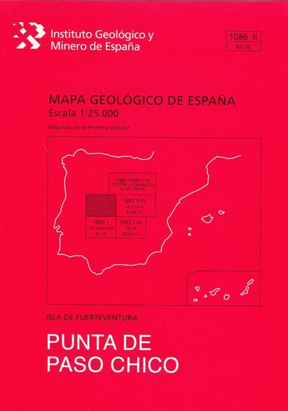 MAPA GEOLÓGICO DE ESPAÑA, E 1:25.000. HOJA 1086-II, PUNTA DE PASO CHICO