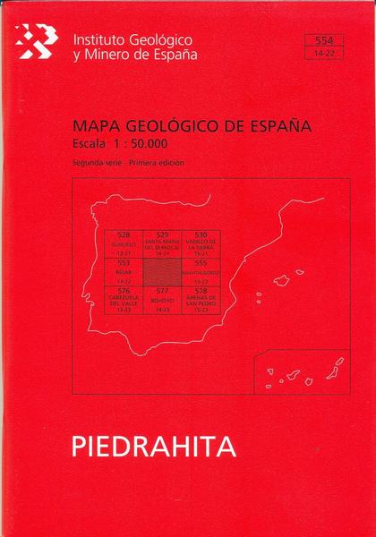 MAPA GEOLÓGICO DE ESPAÑA. E 1:50.000. HOJA 554, PIEDRAHÍTA