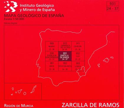 MAPA GEOLÓGICO DE ESPAÑA ESCALA 1:50.000. EDICIÓN DIGITAL. ZARCILLA DE RAMOS, 93
