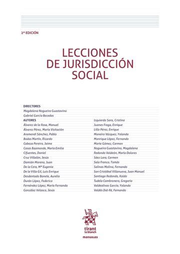 LECCIONES DE JURISDICCIÓN SOCIAL 2ª EDICIÓN 2016