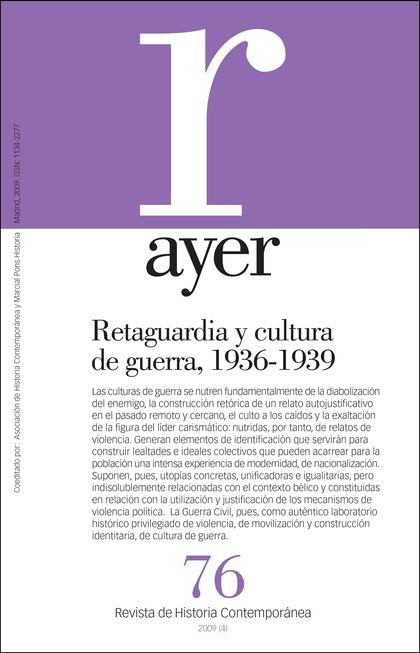 RETAGUARDIA Y CULTURA DE GUERRA, 1936-1939