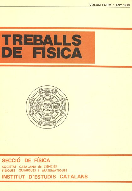 TREBALLS DE FÍSICA. VOLUM 1. NÚMERO 1