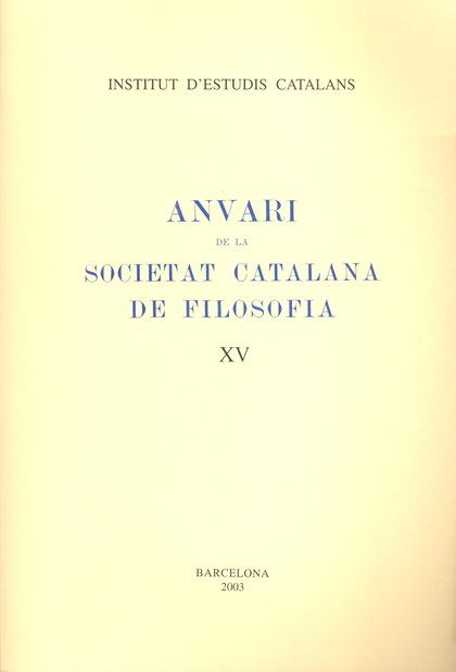 ANUARI DE LA SOCIETAT CATALANA DE FILOSOFIA, XV