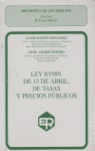 LEY 8/1989 DE TASAS Y PRECIOS PÚBLICOS