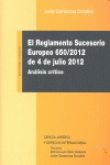 EL REGLAMENTO SUCESORIO EUROPEO 650-2012, DE 4 DE JULIO