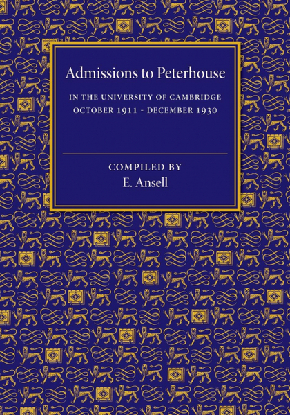 ADMISSIONS TO PETERHOUSE