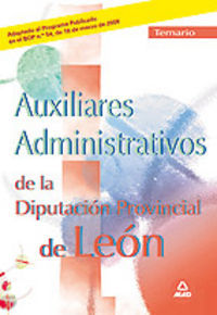 AUXILIARES ADMINISTRATIVOS, DIPUTACIÓN PROVINCIAL DE LEÓN. TEMARIO