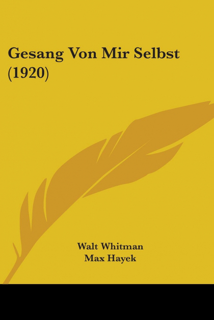 GESANG VON MIR SELBST (1920)