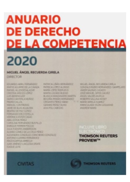 ANUARIO DE DERECHO DE LA COMPETENCIA  2020 (PAPEL + E-BOOK).