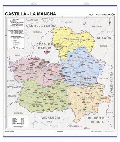 CASTILLA-LA MANCHA, FÍSICO Y POLÍTICO
