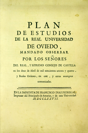 PLAN DE ESTUDIOS DE LA REAL UNIVERSIDAD DE OVIEDO, 1774. REALES ÓRDENES