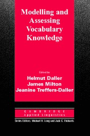 MODELLING AND ASSESSING VOCABULARY KNOWLEDGE