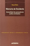 MEMORIA OCCIDENTE.ACTUALIDAD PENSADORES JUDIOS OLVIDADOS