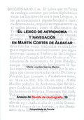 EL LÉXICO DE ASTRONOMÍA Y NAVEGACIÓN EN MARTÍN CORTÉS DE ALBACAR
